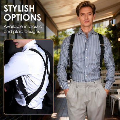 ⏳🔥 Temps Limité 50% de réduction!   ⏰👔✅  Suspensions X-Back pour hommes avec clips à crochet – réglables et robustes