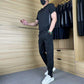 ⏳ Tijdelijk 50% korting! ✨Heren casual sport 2-delige set - T-shirt met korte mouwen en lange broek