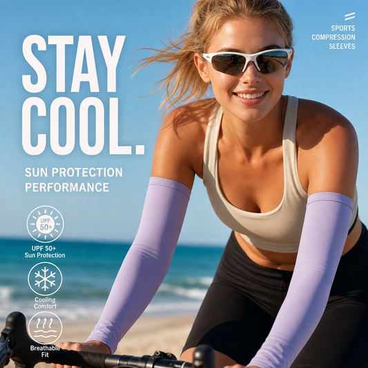 🧤50% OFF! ☀️Sporty Cooling Compression Sleeves with UV Protection – Cool, Protective, and Perfect for Outdoor Sports 🏃‍♂️