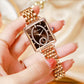 ⌚Fashion Square Dames Roségoud Diamanten Horloge