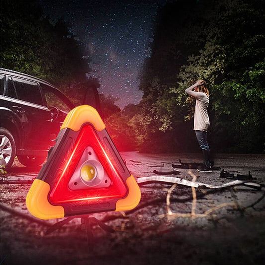 3-IN-1 Driehoekig waarschuwingslampje langs de weg op zonne-energie