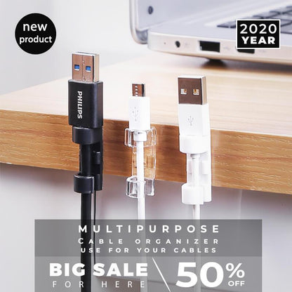 🔌 50% DE RÉDUCTION! 🛒 Organisateur de câbles auto-adhésif – Sans perçage & anti-enchevêtrement ✨