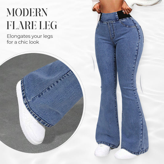 🥳2026 HOT SALE🥳💞50K+ SOLD!👵👖 50% OFF! High-Waist Stretch Flare Jeans – Gentle tummy control, comfy stretch. Flattering flare leg. Perfect for daily wear. 🌸✨