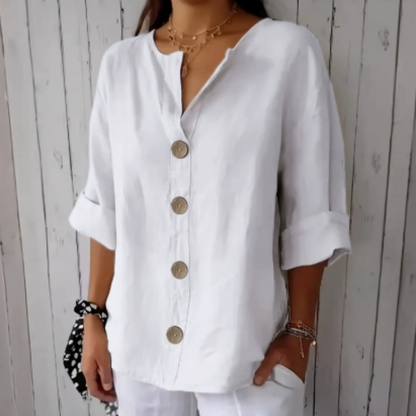 👚 50% OFF NOW! 🌸 Women's Loose Fashion Button Top – Relaxed Fit, Breathable Fabric & Timeless Design for Everyday Wear ✨