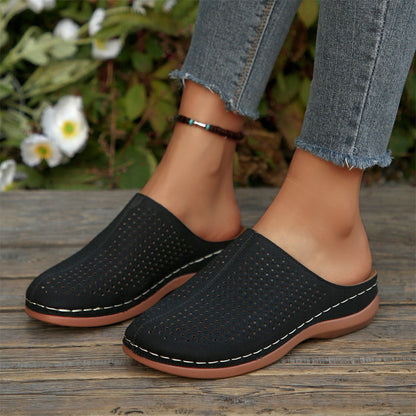 🎁2026 New Arrivals 50% OFF💥 Women's Perforated Slip-On Platform Mules