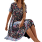 ⏳Limited-time 50% off⏰Women's Summer Floral V-Neck Short Sleeve Dress💐👗