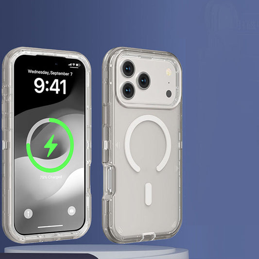 🛡️ LIMITED-TIME 50% OFF! 🔋 Shockproof Clear Magnetic Phone Case with Strong Magnetic Lock – Anti-Yellowing, 360° Protection, Slim Fit ✨