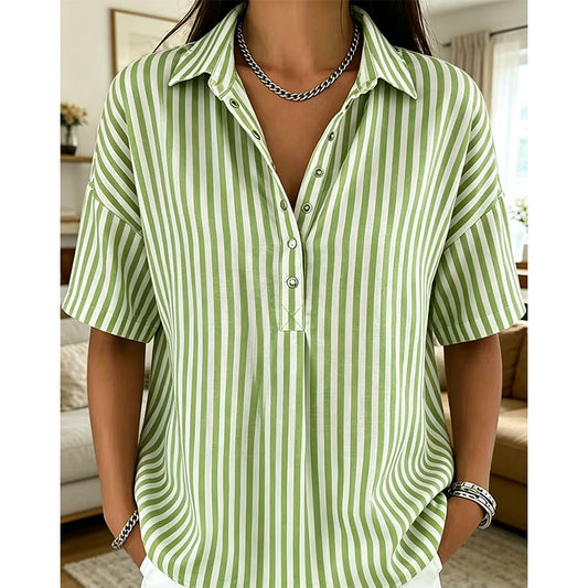 ⏳Time-Limited Special⏰Women's Casual Striped Short-Sleeve Shirt