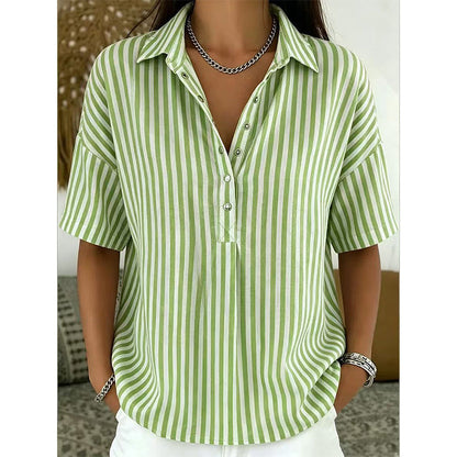 ⏳Time-Limited Special⏰Women's Casual Striped Short-Sleeve Shirt