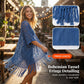 🌸 50% OFF NOW! 🌸 Women's Open-Front Knit Cover-Up with Tassel Fringe – Bohemian & Lightweight – Beach Essential 🌴