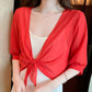 🦋 50% OFF NOW!🌿 Women's Chiffon Tie-Front Top – Sheer, Cropped & Elegant – Summer Layering Essential 🍃