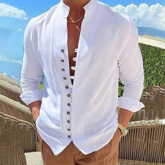 👕 50% OFF NOW! 🌊 Men's Linen Button Up Summer Beach Shirt – Breathable & lightweight – Relaxed fit, perfect for seaside vacations or sunny casual days ☀️