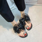 🎀 LIMITED-TIME 50% OFF! ✨ Bow Flat Beach Sandals – Anti-Slip, Sparkling Gem, Lightweight 🏖️