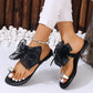 🎀 LIMITED-TIME 50% OFF! ✨ Bow Flat Beach Sandals – Anti-Slip, Sparkling Gem, Lightweight 🏖️