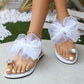 🎀 LIMITED-TIME 50% OFF! ✨ Bow Flat Beach Sandals – Anti-Slip, Sparkling Gem, Lightweight 🏖️
