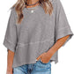 ☀️2026 HOT SALE 50% OFF💃🌸  Women's Solid Color Splicing Loose Five Points Flare Sleeve T-Shirt
