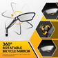 💥360° Rotatable Bicycle Rearview Mirror – Shock-Absorbing Arm, Weather-Resistant, Universal Mount 🛡️
