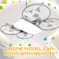 🌀💡 3-speed foldable fan with LED light – remote control, 360° airflow!