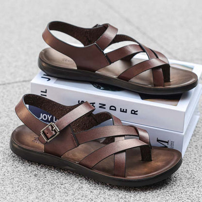 🦶55% OFF NOW! ☀️ Men Roman Sandals – Soft sole & casual style – Perfect for summer, beach or walks – comfortable and breathable 🌊🦶✨