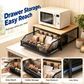 🏠2-Tier Kitchen Microwave Stand with Slide-Out Storage Drawer