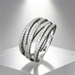 📢📢50% OFF !! 💍 ADJUSTABLE CZ CROSSOVER RING — Sparkling Pavé & Multi-Band Elegant Design ✨