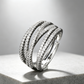 📢📢50% OFF !! 💍 ADJUSTABLE CZ CROSSOVER RING — Sparkling Pavé & Multi-Band Elegant Design ✨